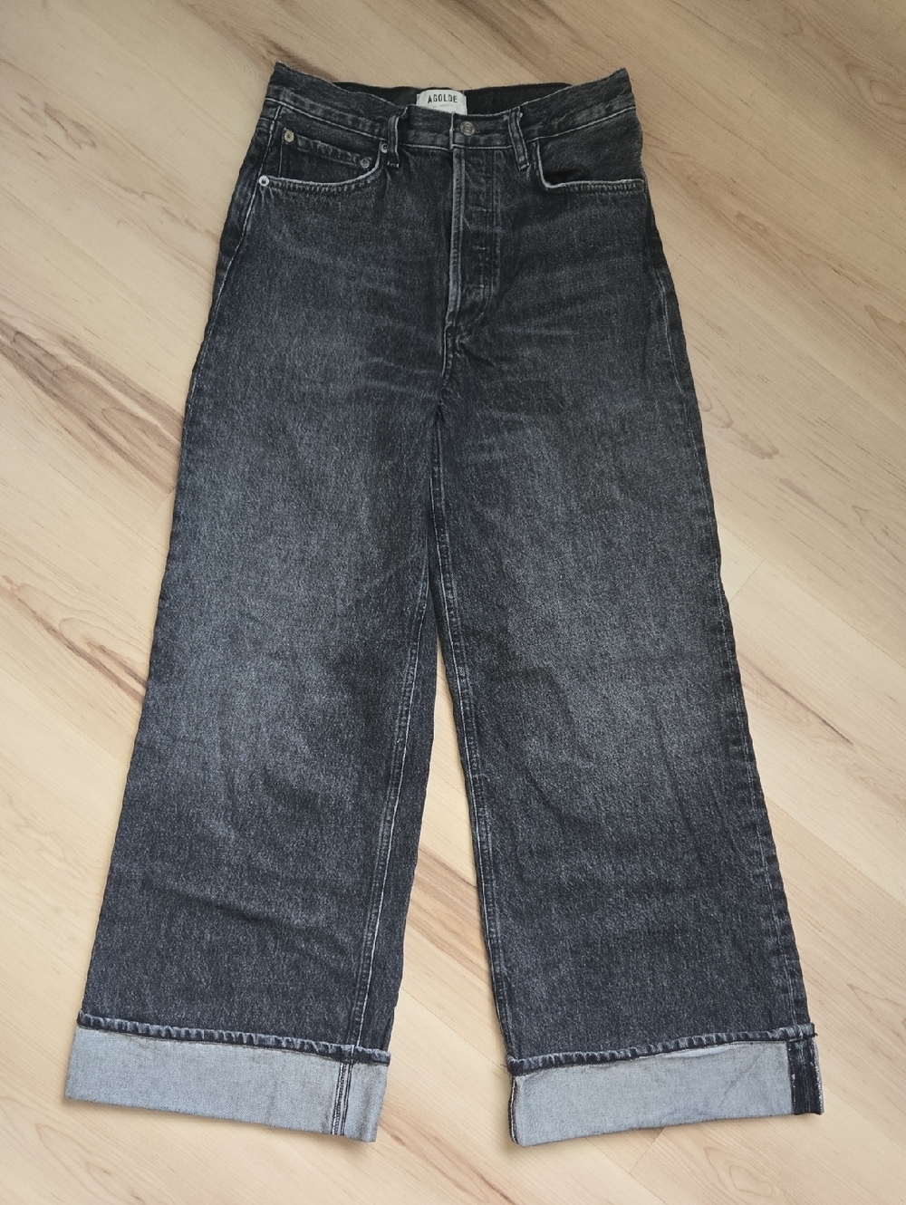 Agolde Dame Jeans, Black, Size 26